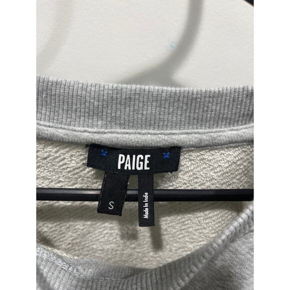 Paige Queenie Graphic Athletic Club Heather Grey Cropped Sweatshirt Sz S - Picture 3 of 6
